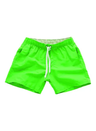 Summer Drawstring Beach Shorts Fluorescent Green 