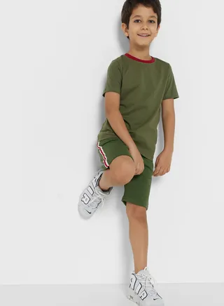 Cut & Sew Shorts With Tape 
