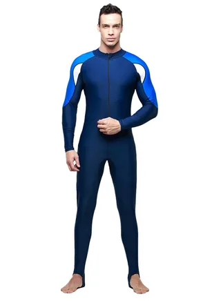 Stretchable Long Sleeve One Piece Blue 