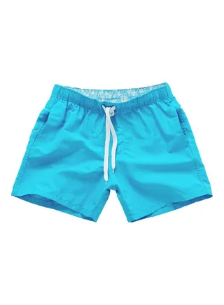 Summer Drawstring Beach Shorts Sky Blue 