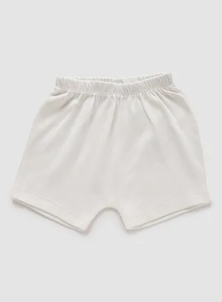 Mid-Rise Solid Shorts Powder White 
