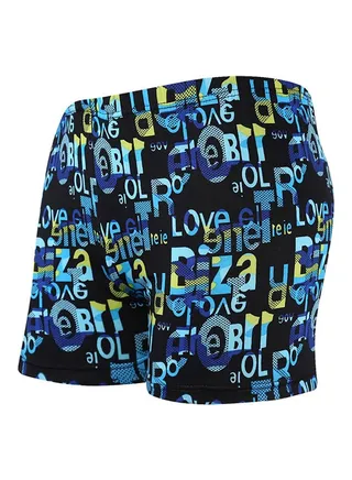 Printed Swim Shorts Black/Blue/Purple 