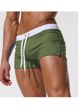 Men's Boxer Swim Shorts Stylish Back Pocket Design Beach Breathable Beach Shorts Swimwear 