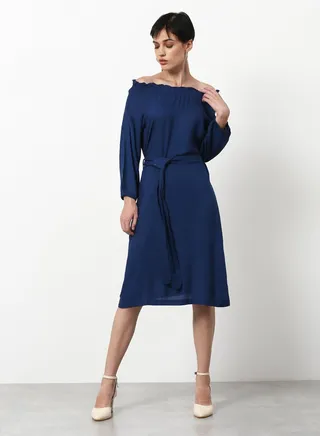 Regular Fit Casual Dress Blue 