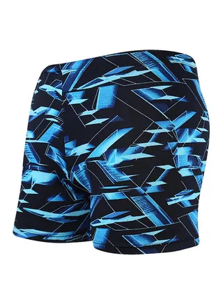 Printed Slim Fit Swim Shorts Black/Blue 