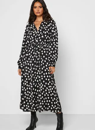 Printed Shirt Dress 