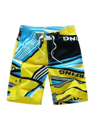 Printed Beach Shorts Yellow/Black 