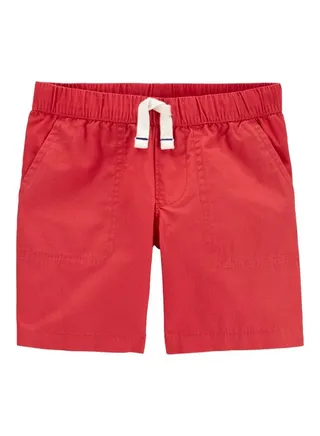 Kids Pull-On Poplin Shorts Red 