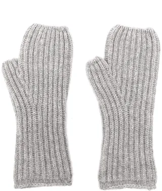Fisherman's ribbed cashmere gloves