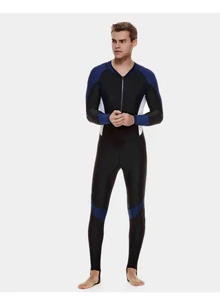 Men's Sunscreen Quick Drying Long Sleeved One Piece Swimsuit 