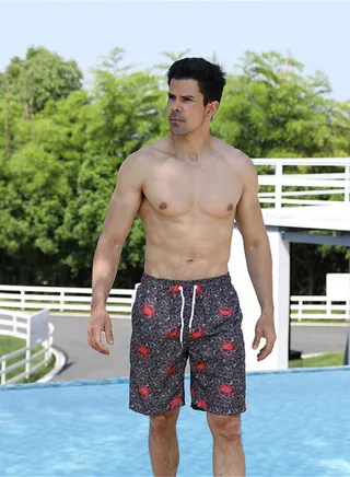 Sports Loose Breathable Swimming Shorts Red 
