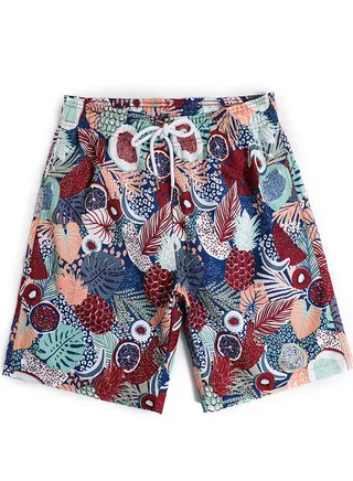 Sport Loose Breathable Swimming Printed Shorts Red 
