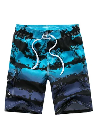 Sports Loose Breathable Swimming Short  Blue 