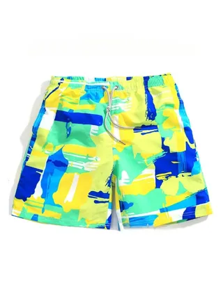 Sport Loose Breathable Swimming Shorts Yellow 