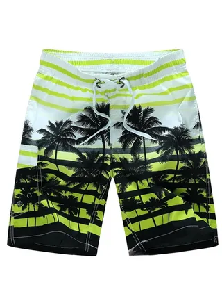 Men's Beach Casual Shorts Swimwear Summer Green 