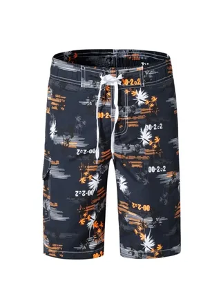 Men's Printed Letters Beach Casual Shorts Swimwear Summer 