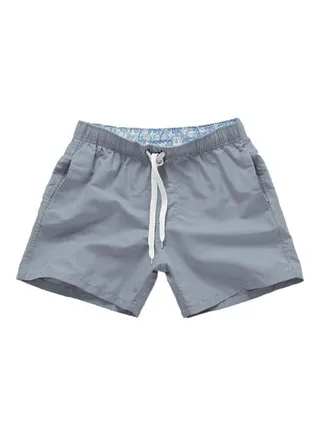 Summer Drawstring Beach Shorts Grey 