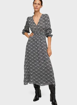 Printed Plunge Dress 