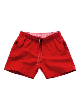 Summer Drawstring Beach Shorts Red 