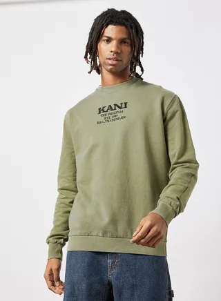 Retro Washed Crew Neck Sweatshirt
