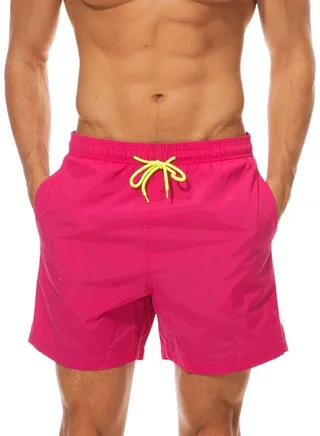 Solid Beach Shorts Rose Red 