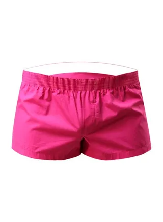 Solid Swimming Shorts Rose Red 