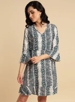 Casual Printed Mini Dress Multicolour 