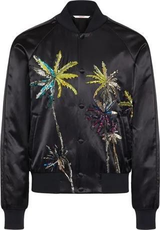 Sequin-Embellished Bomber Jacket
