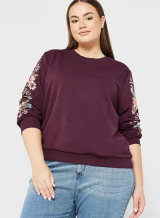 Crew Neck Printed Sweatshirt 