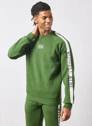 Contrast Stripe Sweatshirt Green 