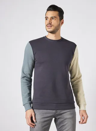 Colourblock Sweatshirt Navy 