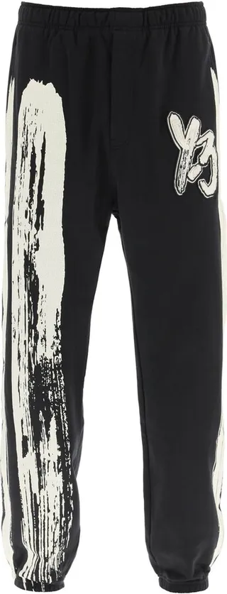 Sweat Pants Featuring Paint-effect Print And Patch Logo
