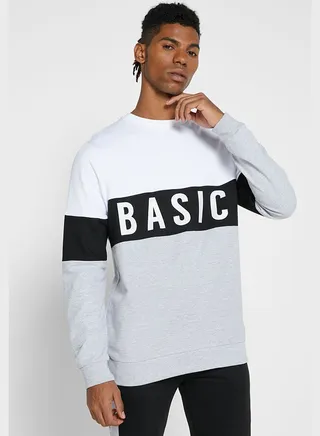 Basic Colour Blocked Sweatshirt Multicolour 