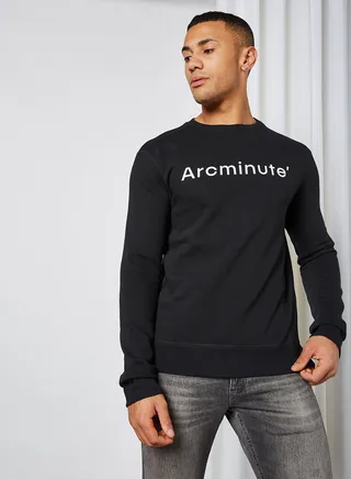 Both Side Cut Long Sleeve Sweatshirt Black 