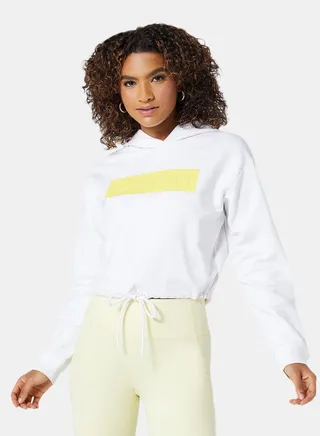 Embossed Logo Hoodie White 