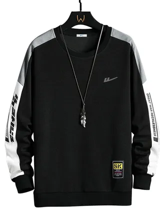 New Round Neck Printed Minimalist Long Sleeved T-Shirt 