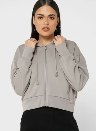 Logo Zip Through Hoodie 