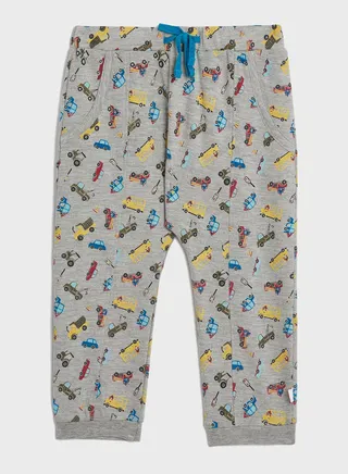 Kids Vehicles Print Sweatpants 