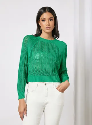 Open-Knit Pullover 