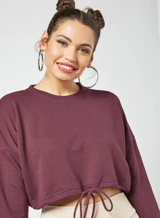Cropped Sweatshirt Brown 