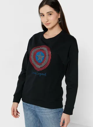 Crew Neck Graphic Sweatshirt 