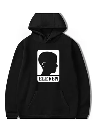 Fashion Stranger Things Printing Thickening Casual Pullover Hoodie Tops Black 