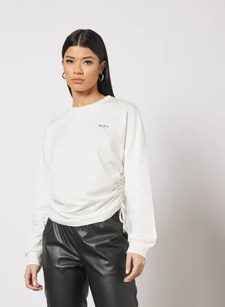 Polly Solid Sweatshirt White 