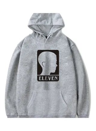 Men Fashion Stranger Things Printing Thickening Casual Pullover gray 