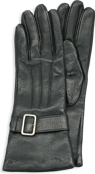 11" Belted Long Leather Gloves