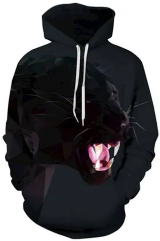 Autumn And Winter  Series Digital Printing  Couple Sweatshirt Black 