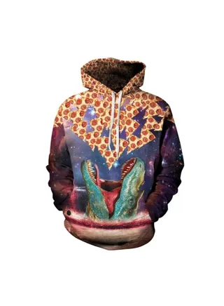 Autumn And Winter  Series Digital Printing  Couple Sweatshirt Green/Yellow/Blue 