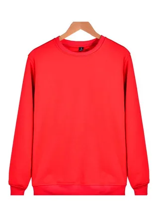 Solid Color Round Neck Long Sleeve Sweater Winter Warm Coat Tops Red 