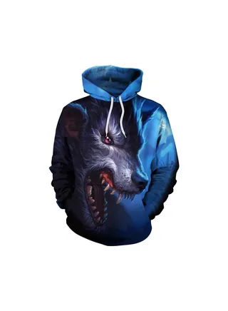 Squality 3D Printing Long Sleeved Hoodie Men/Women Multicolour 