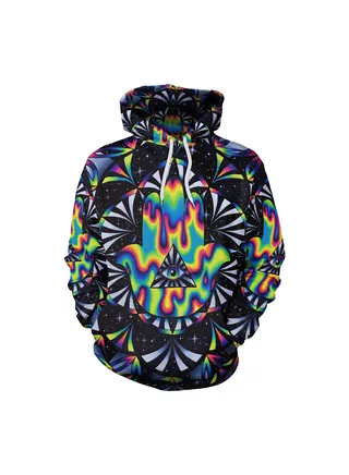 Squality 3D Printing Long Sleeved Hoodie Men/Women Multicolour 